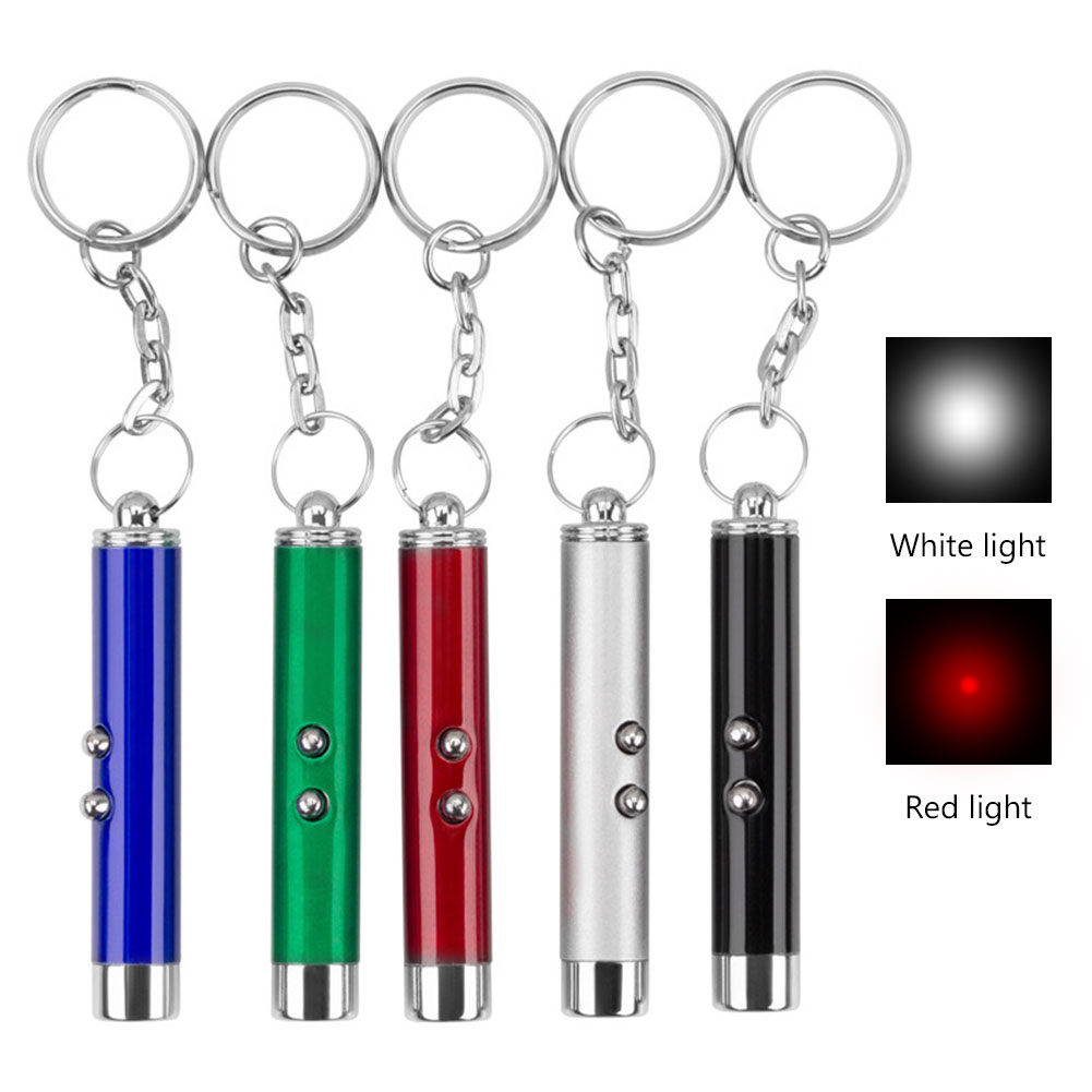 Multifunctional 2 In 1 Red Laser Pen New Beam Light Pointer Laser Mini LED Flashlight for Work Teaching Training Tool Keyring