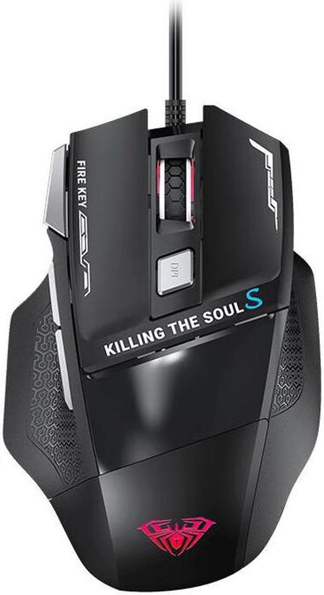 AULA S12 Gaming Mouse Wired 6400DPI 7 Programmable Buttons Backlit Ergonomic Gamer Mouse for Laptop Desktop PC Computer. 