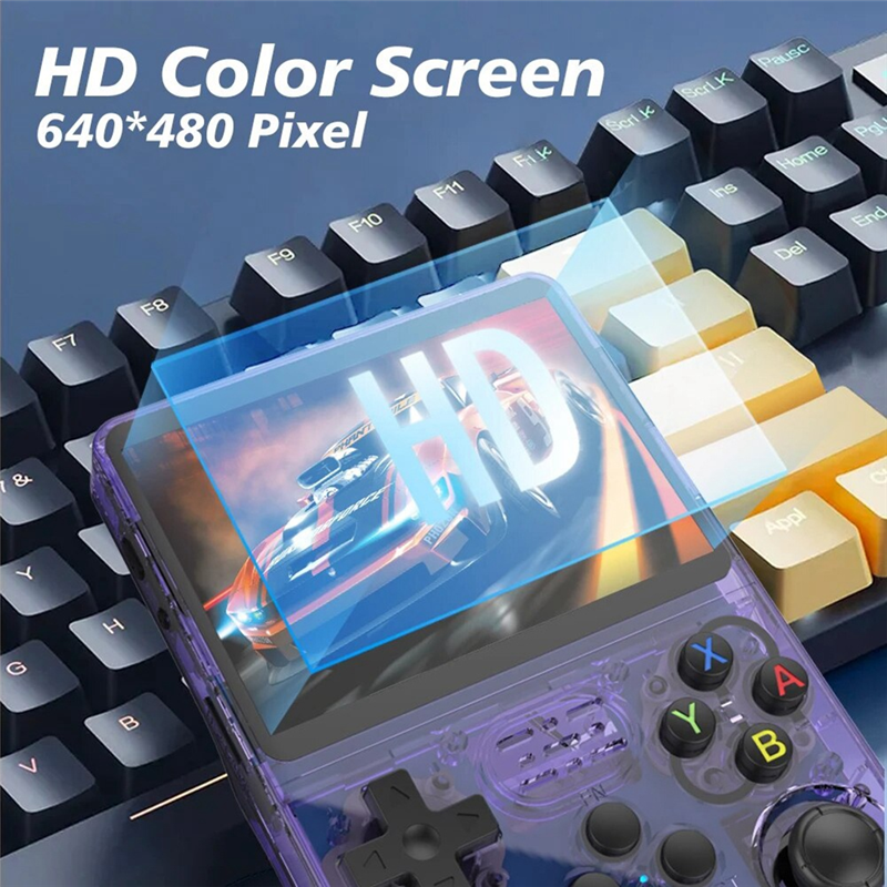 R36S Retro Game Console 64GB 15000+ Games Linux System 3.5 Inch IPS Screen Portable Pocket Game Player for Kids B Easy to Use. 