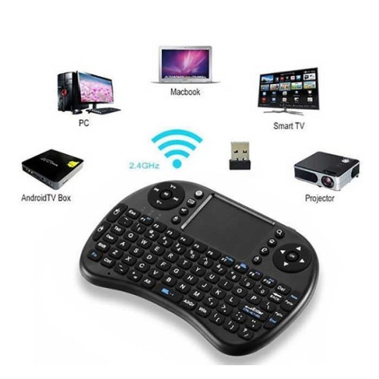 I8-B Mini Wireless Keyboard Rechargable Backlit Mini Keyboard With Touchpad Mouse - For Android Tv / Smart Tv  - Keyboard - Wireless Keyboard. 