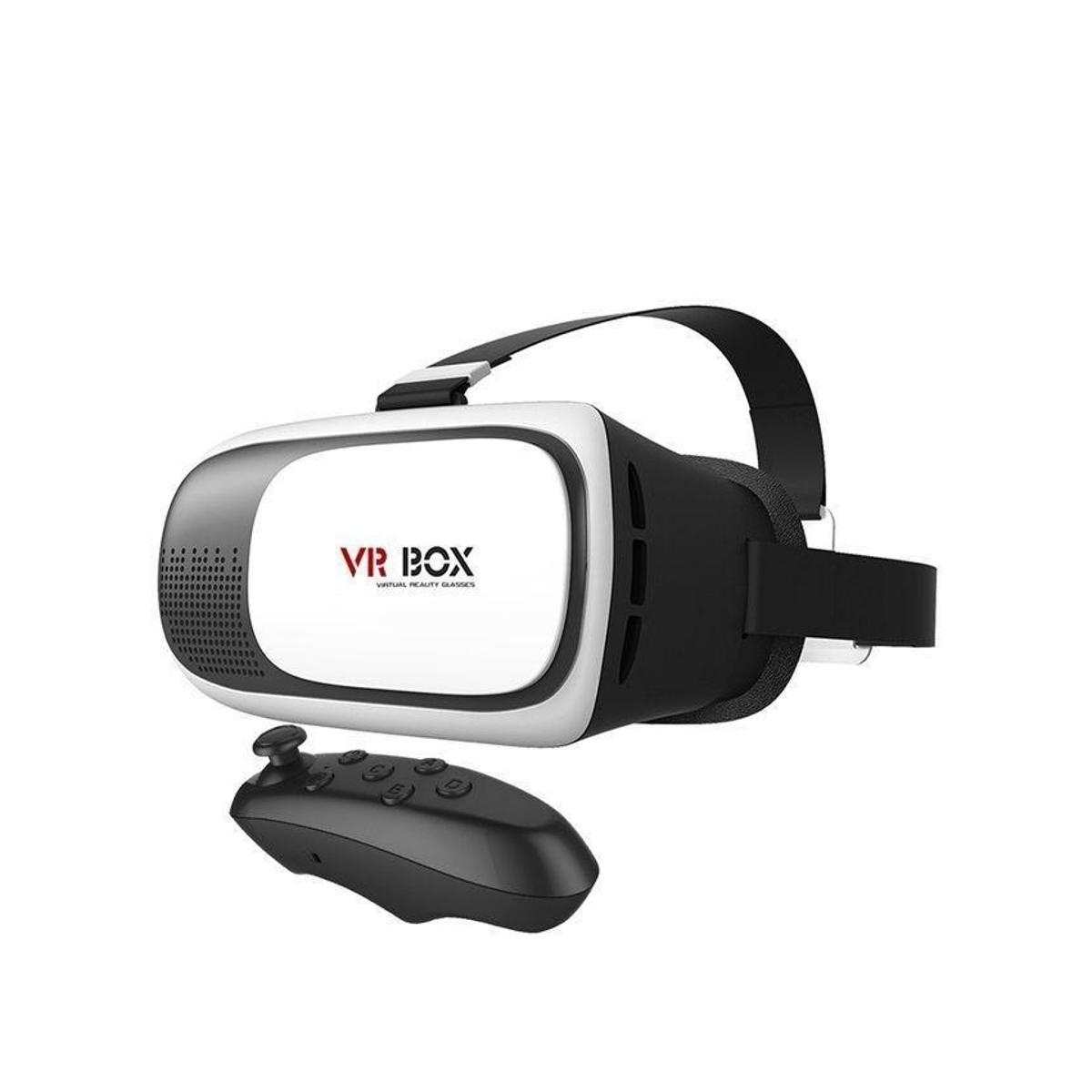 VR BOX Virtual Reality 3D Glasses With Wireless Remote Controller for  Smartphones White and Black