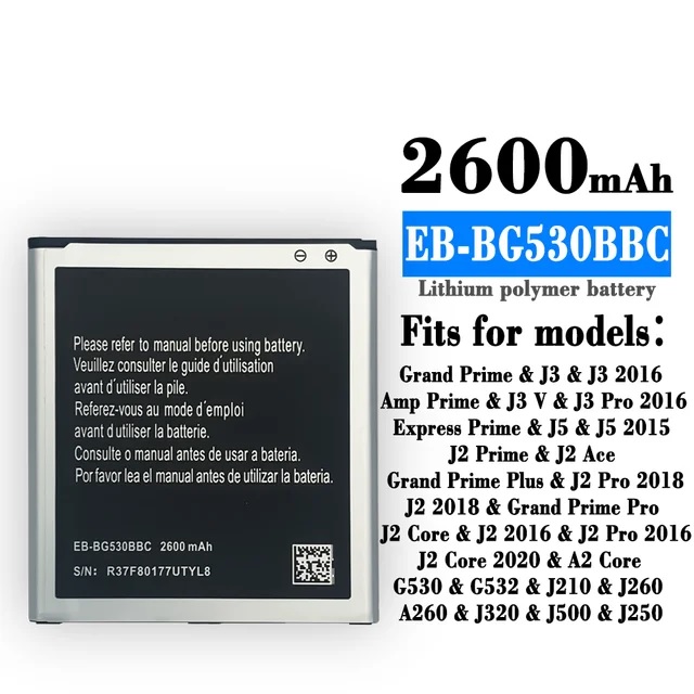 Samsung Galaxy EB-BG530BBC 2600 mAh Mobile Battery for Samsung Galaxy A2 Core
