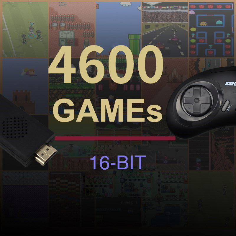 16 Bit MD Video Game Console For SEGA Genesis FC Built in 4600+ Games HDMI-Compatible 4K TV Game Stick Wireless Controller. 