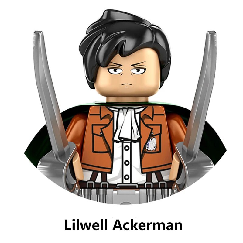 Attack On Titan Mini Action Figures Eren Jaeger Mikasa Ackerman Levi Ackerman Hot Anime Bricks Building Block Toys for Children. 