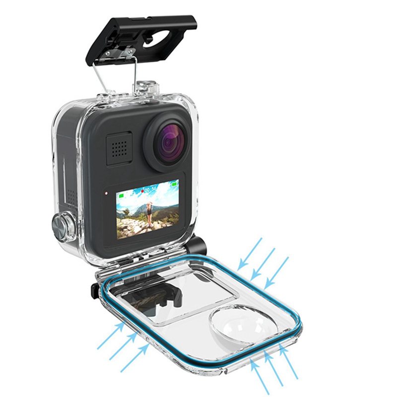 Sheingka for Gopro MAX Panoramic Sports Camera Bezel Underwater Case Multifunctional Diving Case Black & TTransparent. 