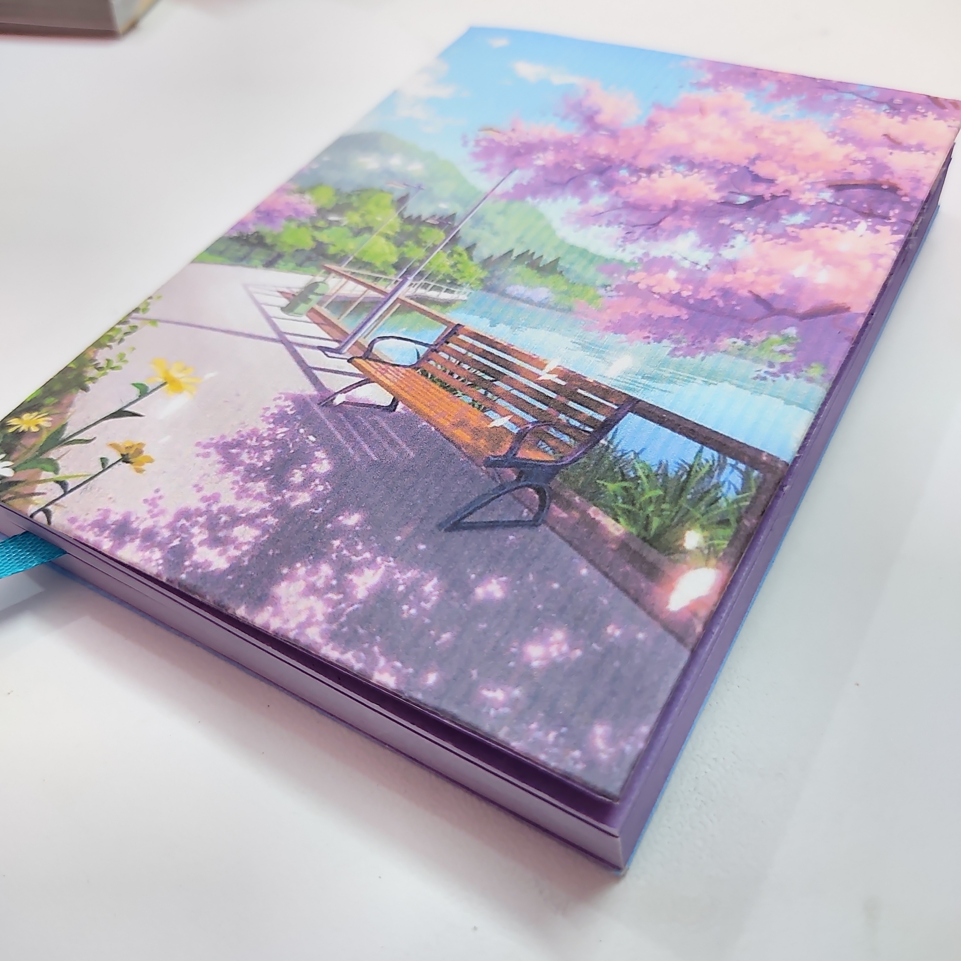 Purple page Aesthetic Pocket size Notebook (5.5''/4'' size 100 sheet purple paper )