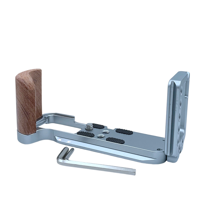 FORIDE Hand Grip Quick Release Wooden Camera L Plate for XT30 II XT30 XT20 XT10 Camera Grip Handle Silver