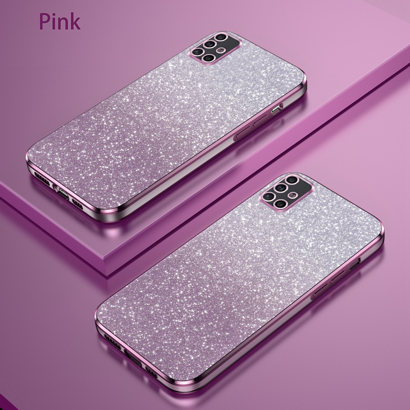 AnDyH Phone Case for Samsung Galaxy M51 Flash Powder Gradient Plating Casing. 