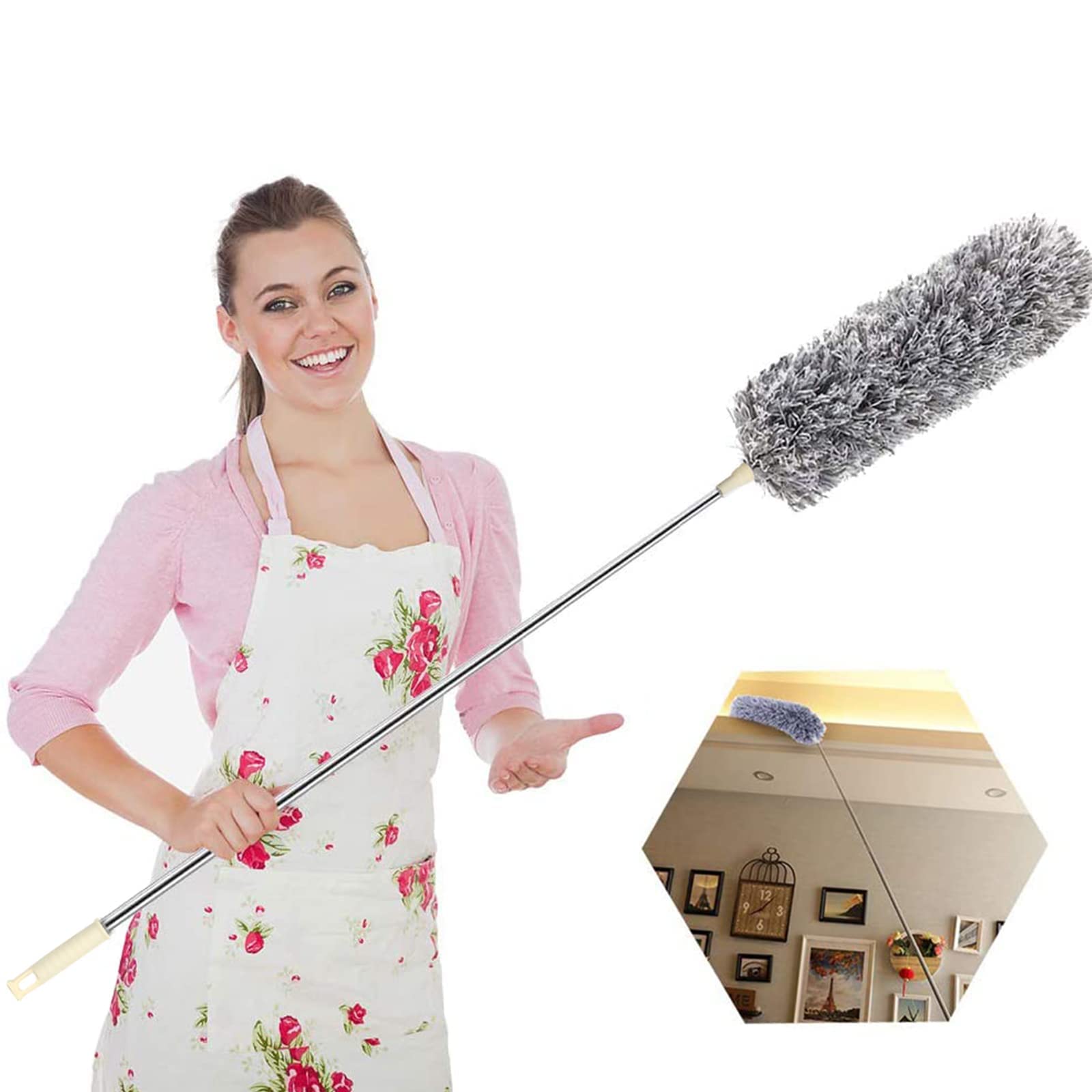 Extendable Flexible Duster for Cleaning Complicated Areas and ceiling fan, Microfiber Duster , Super Long Extendable Dusters. 