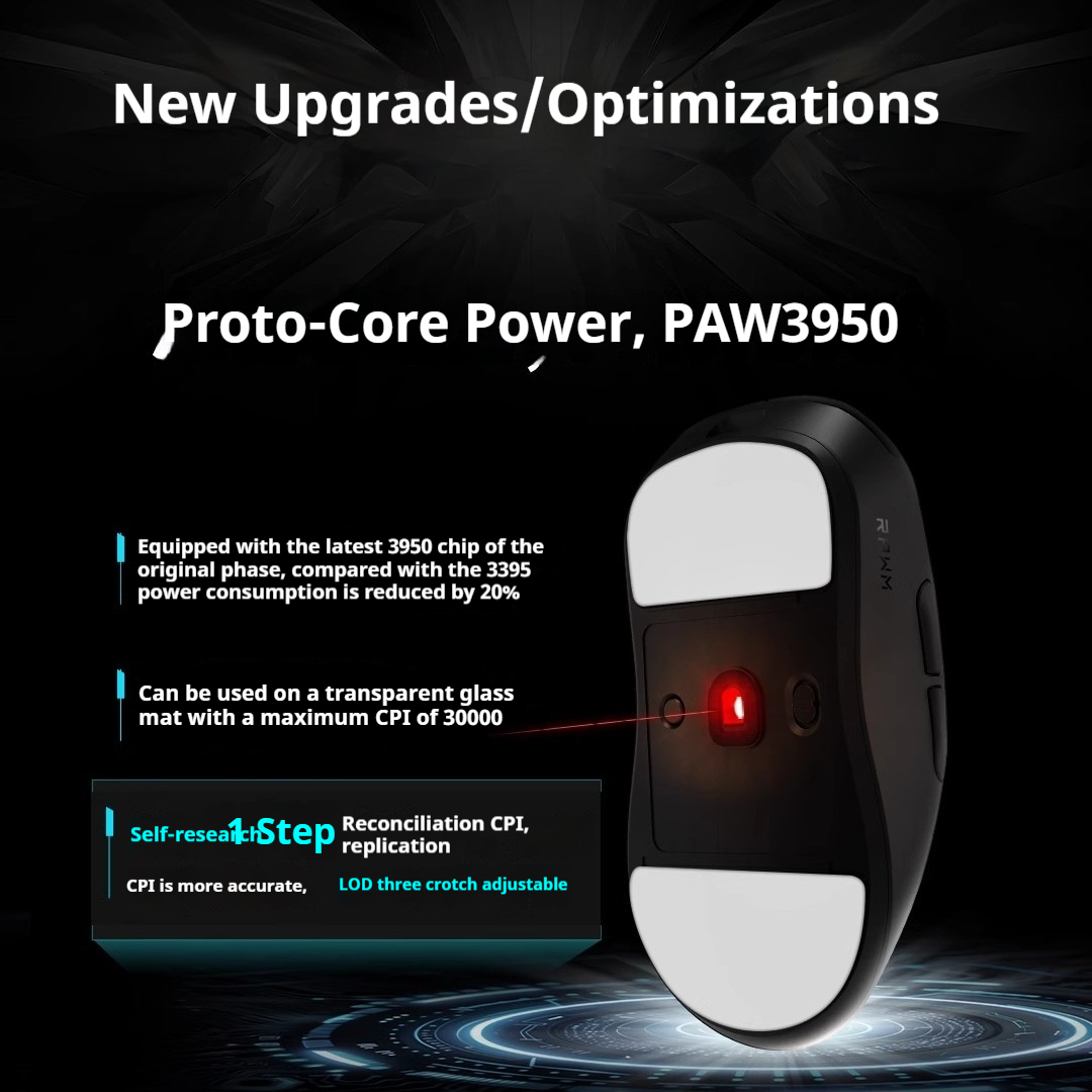 RAWM ES21 PRO Wireless Mouse Tri-mode Lightweight PAW3950 Nordic52840 Speed Wireless 8K 600mAh Long-endurance Customized Mouse. 