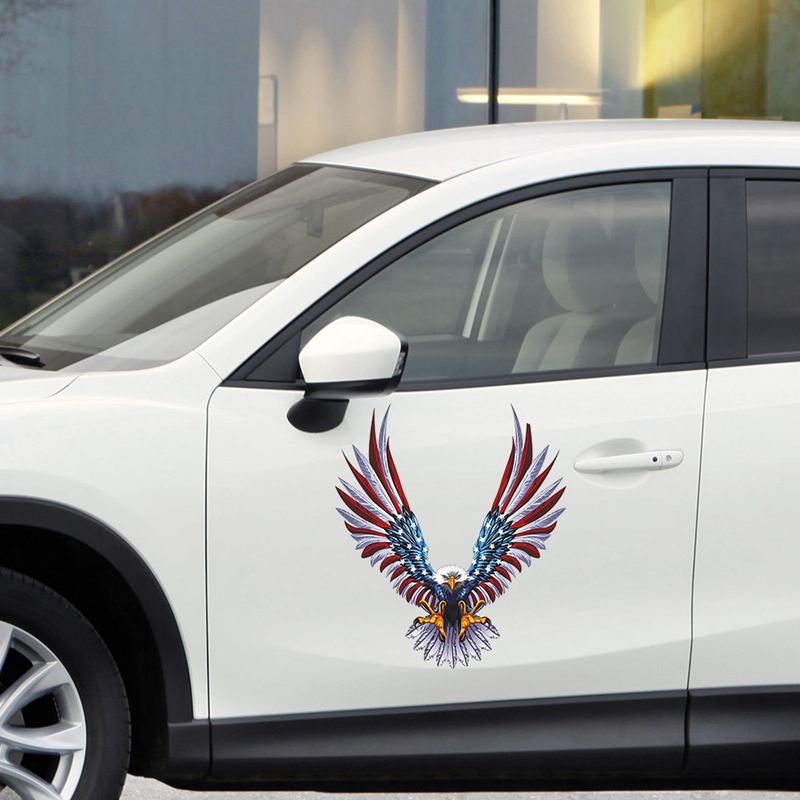 【DATA FROG Global MALL】13*15cm Car Accessories Motorcycle Graphics Bald Eagle American Car Bumper/ Truck Vinyl Sticker. 