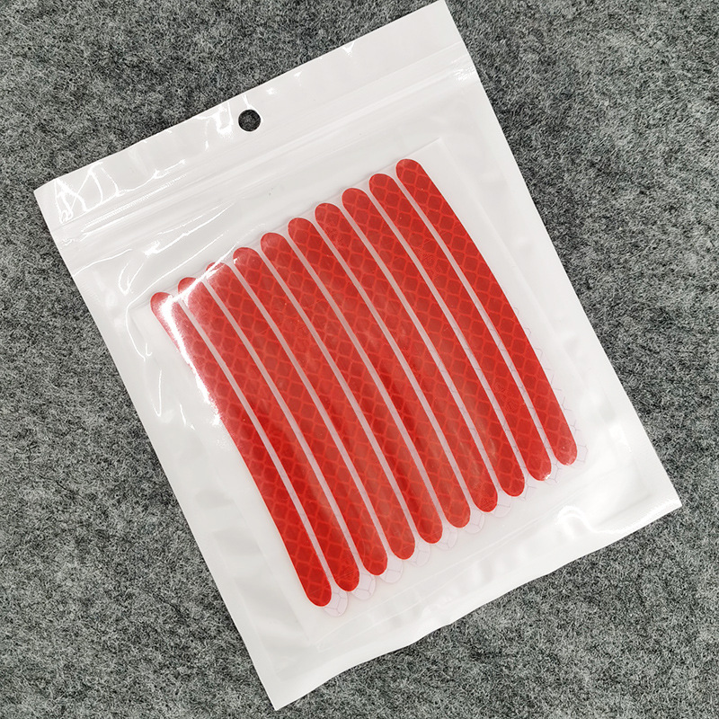 Car Wheel Hub Reflective Sticker Electric Bicycle Motorcycle Colorful Tire Rubber Strip Warning Stickers Wheel Decorative Car Sticker