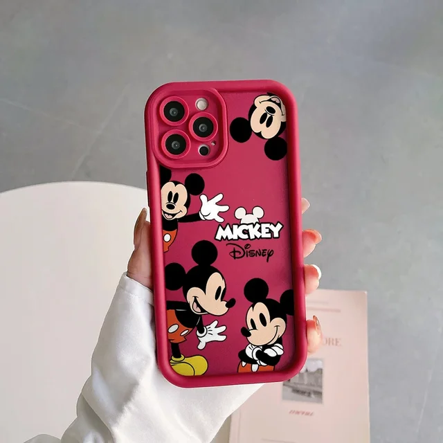 Disney Mickey Minnie Mouse Cute Siliocne Phone Case For iPhone 14 12 13 11 15 Pro Max XR XS X 7 8 Plus Shockproof Back Cover. 
