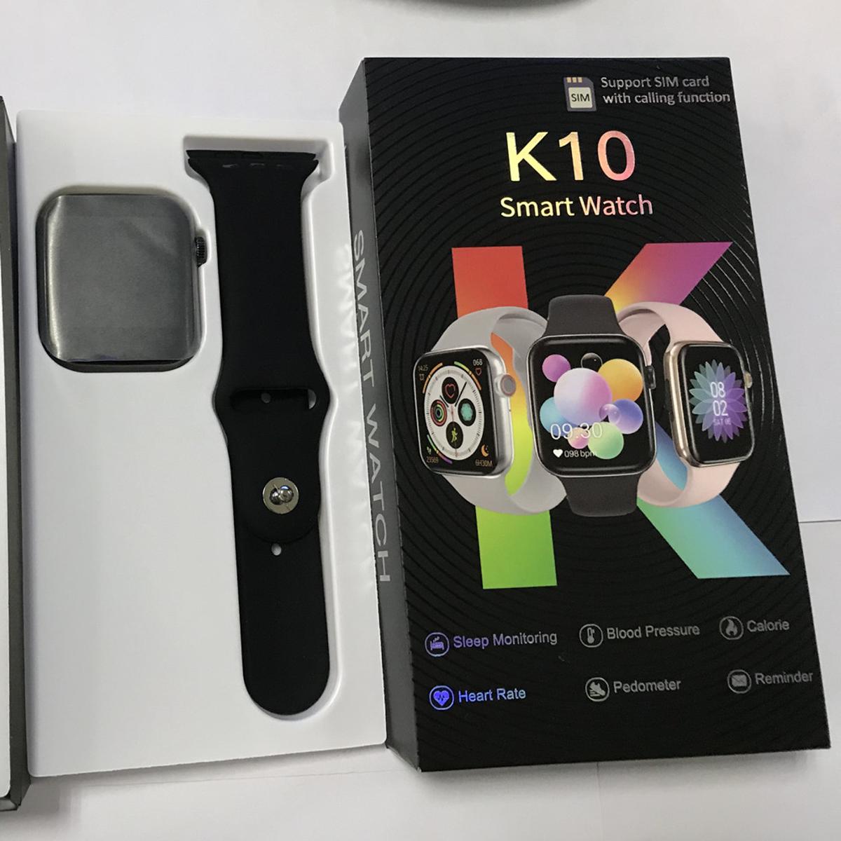K-10 Smart-Watch With SIM-Card Slot Heart Rate Monitor Blood Pressure Multi-Sport Single SIM Smart Watch with Calling FunctionModel Smart-Watch