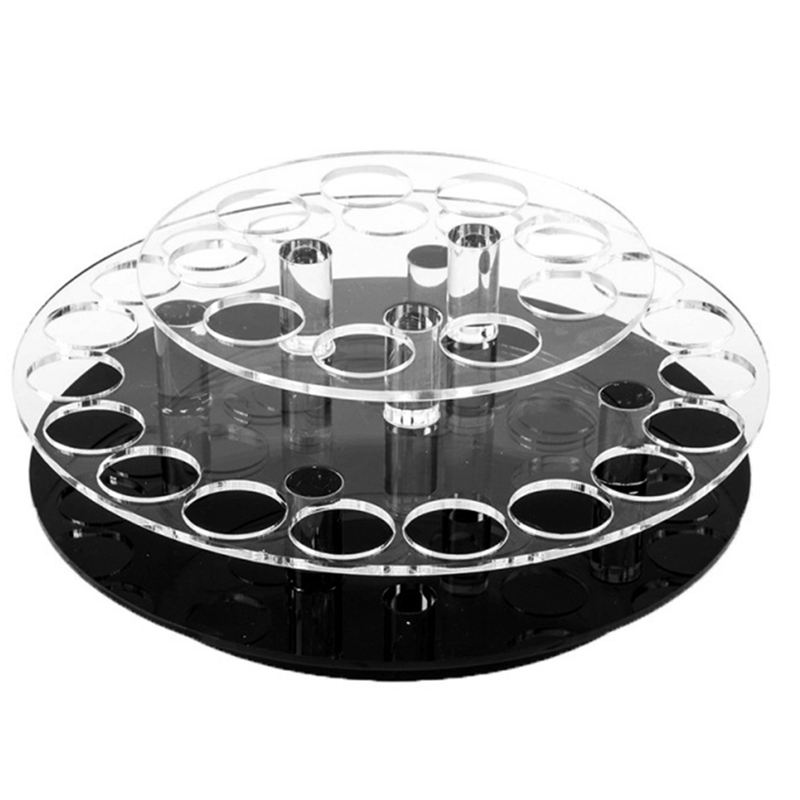 Round 28-Hole Rotating Acrylic Display Stand, Lipstick, , Cosmetic Contact Lens Display Stand. 