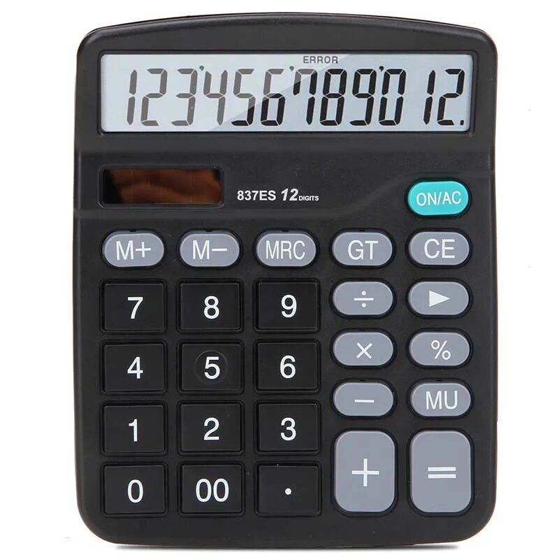 【3C VictoryEagle】Small Calculator 12-digit LCD Display Calculator Dual Power Supply Financial Computer with Big. 