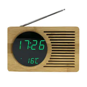 Digital Alarm Clock Radio Small Alarm Clocks For Bedrooms With Fm Sleep Timer Radio Digits Led Dimmer Display Easy Snooze Outlet Powered