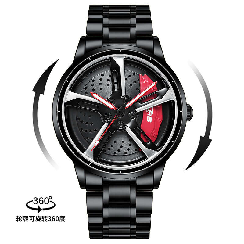 SVJ Car Hub Modification rs7 Men's Hydraulic 3D Hollow Quartz Watch. 