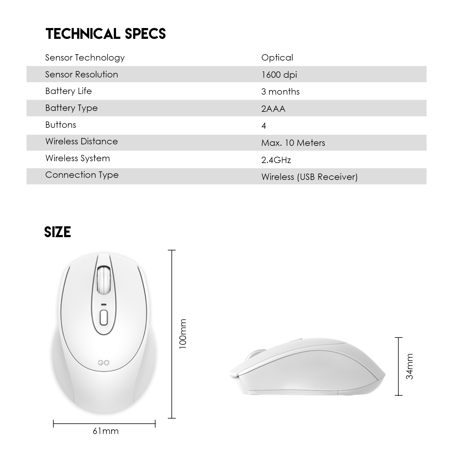 FANTECH W191 GO WIRELESS MOUSE SILENT SWITCH OFFICE MOUSE.. 
