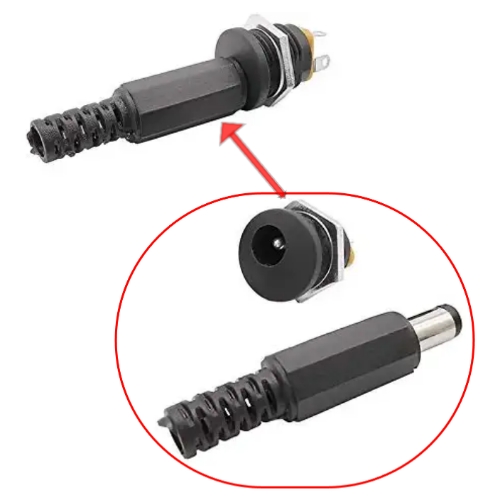 2PCS DC Jack Socket Female Connector - (1PCS Male +1PCS Female). 
