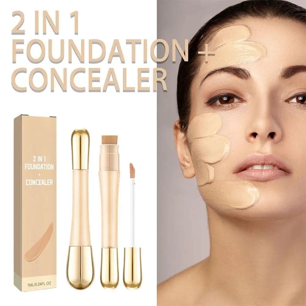 JAYSUING 2-in-1 Double Head Concealer Remove Spot Black Makeup High Acne Mark Coverage Eye Makeup Face Invisible Correction U7L1