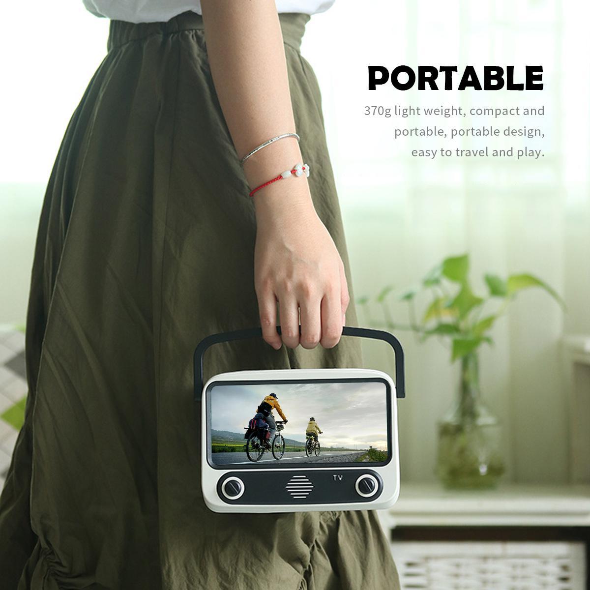 Wireless Portable Speaker,Retro TV Radio With Smartphone Stand Holder,TF Card, AUX FM Radio,3D Stereo Sound Quality For Camping, Biking. 