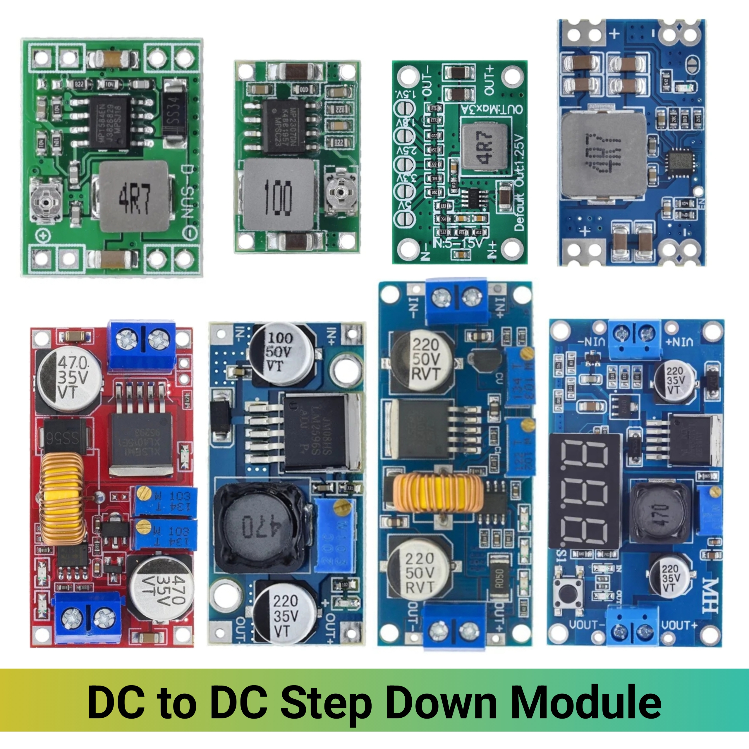 XL4015 LM2596 Mini360 Mini560 MP1584EN 5A 3A 2A DC 4.5-30V to 1.5V-24V  adjustable Power Step-down Module DC CC CV Lithium Battery  Charging Board Led Power Buck Converter