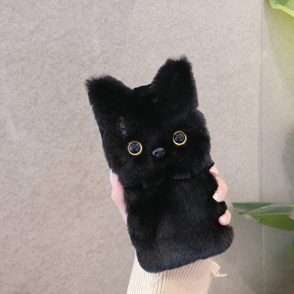 【Ice Queen song】 2023 Winter Warm Plush Phone Case For iPhone 14 XS XR X 13 12 11 Pro Max Cat Furry fluffy Fur Cover For iPhone 6 6S 7 8 Plus Cases. 