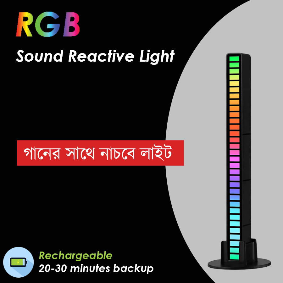 RGB Light Bar RO-9 Sound Reactive LED Spectrum Equalizer Dancing RGB Sound bar Music Light For Gaming PC or Home Decoration