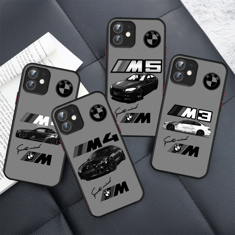 BMW M3 M4 M5 M2 Phone Case For Apple iPhone 14 13 12 11 XS Mini Pro Max 8 7 6S 6 XR X Plus Frosted Translucent Cover Dislikelike