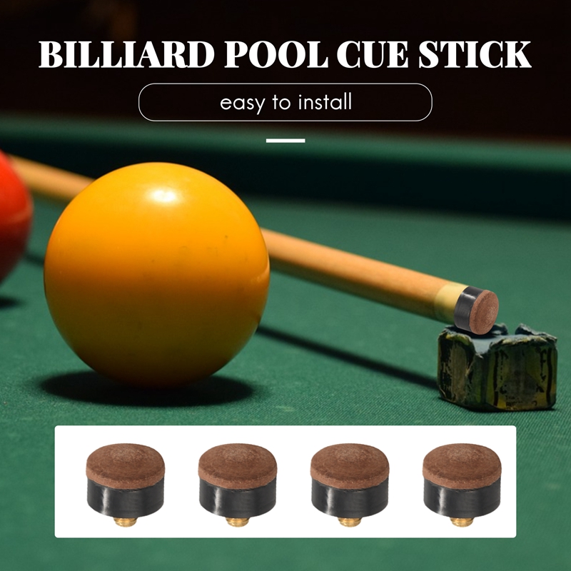 50Pcs Billiard Pool Cue Stick Screw-on Tips 13mm Billiard Cue Tips for Pool Cues and Snooker. 