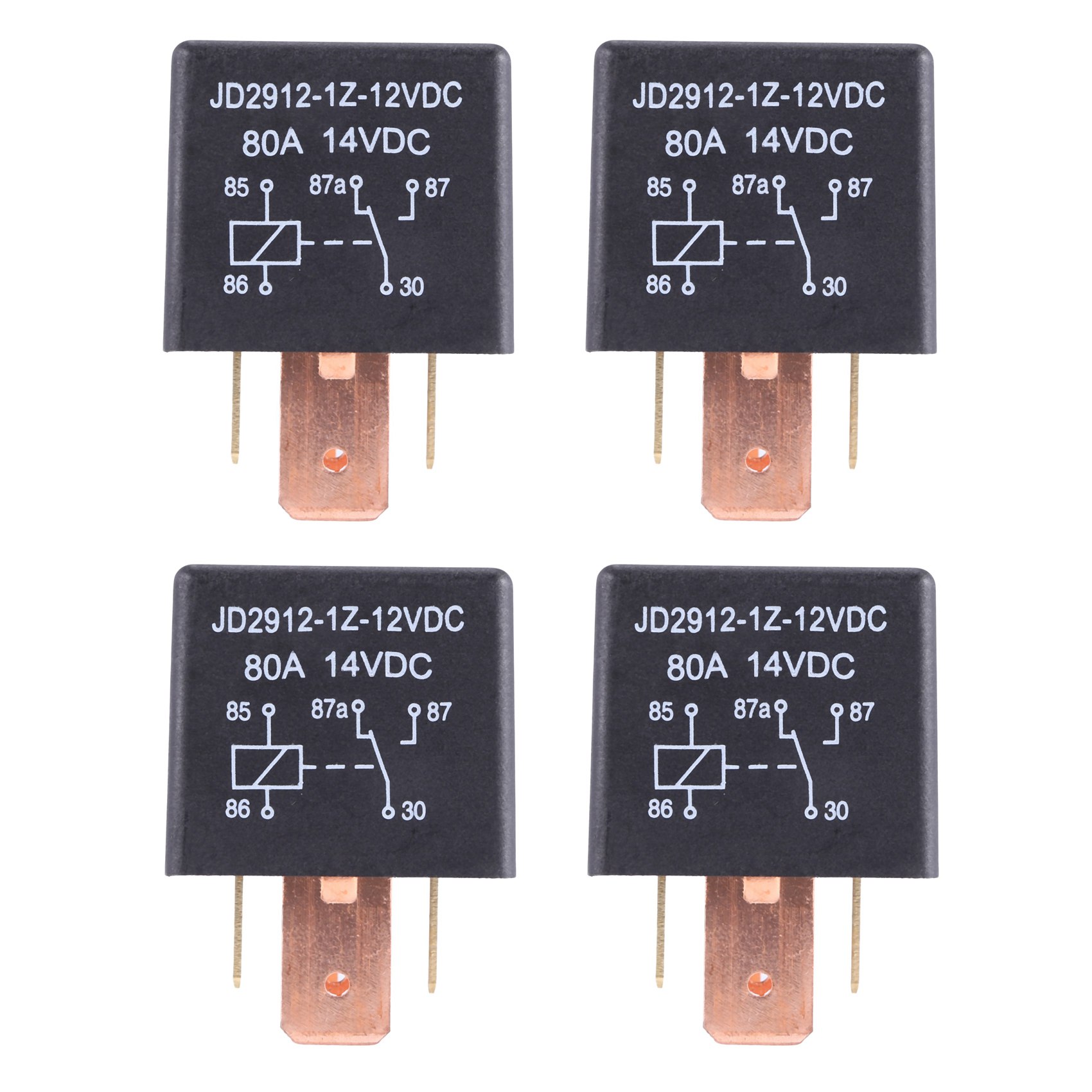 4X 80A DC 12V 5 Pin DIY Power Relay Car Truck Vehicle
