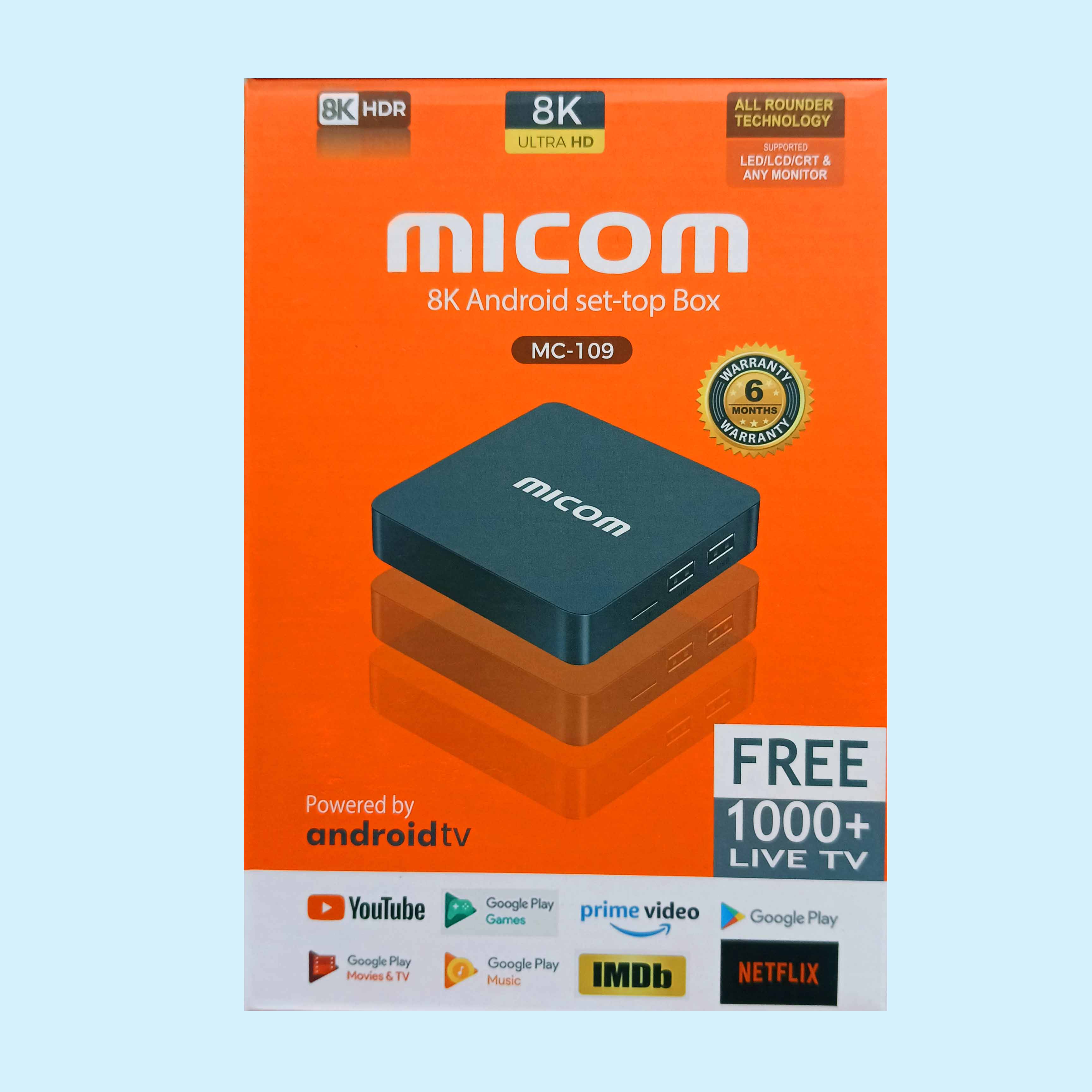 High-Performance - Micom 4K Android Set-Top Box 2GB RAM/ 16GB ROM - Break Trend - Easy to Use - Sleek Usage. 