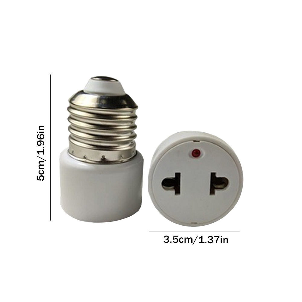 E26/E27 Light Socket To Plug Adapter Flame Retardant Lamp Holder Converter Prong Outlet Plug Converter Fit for 2/3 Prong Convert. 