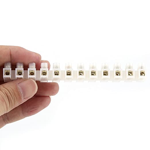 10Amp 12Way Heavy Duty AC 220v 10A 12 Way Electrical Screw Terminal Connector PVC Plastic Barrier Terminal Block Cables Strip. 