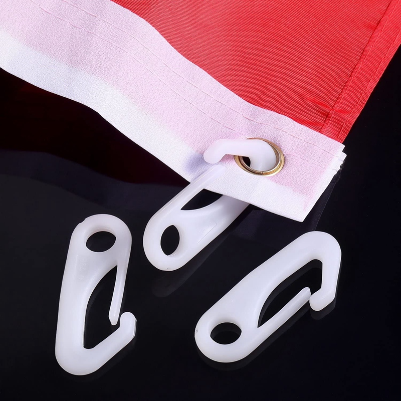 BRADOO-12Pcs Flag Pole Clip Snap Hooks Flag Clips Flag Pole Accessory - Attach Flags Hooks to Halyard Rope and Buckle the Flag. 