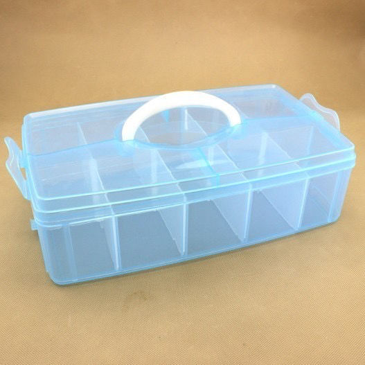 Plastic Transparent Hand Covered Divided  Large Storage Box Building Blocks Socks Jewelry Desktop Storage Box. 