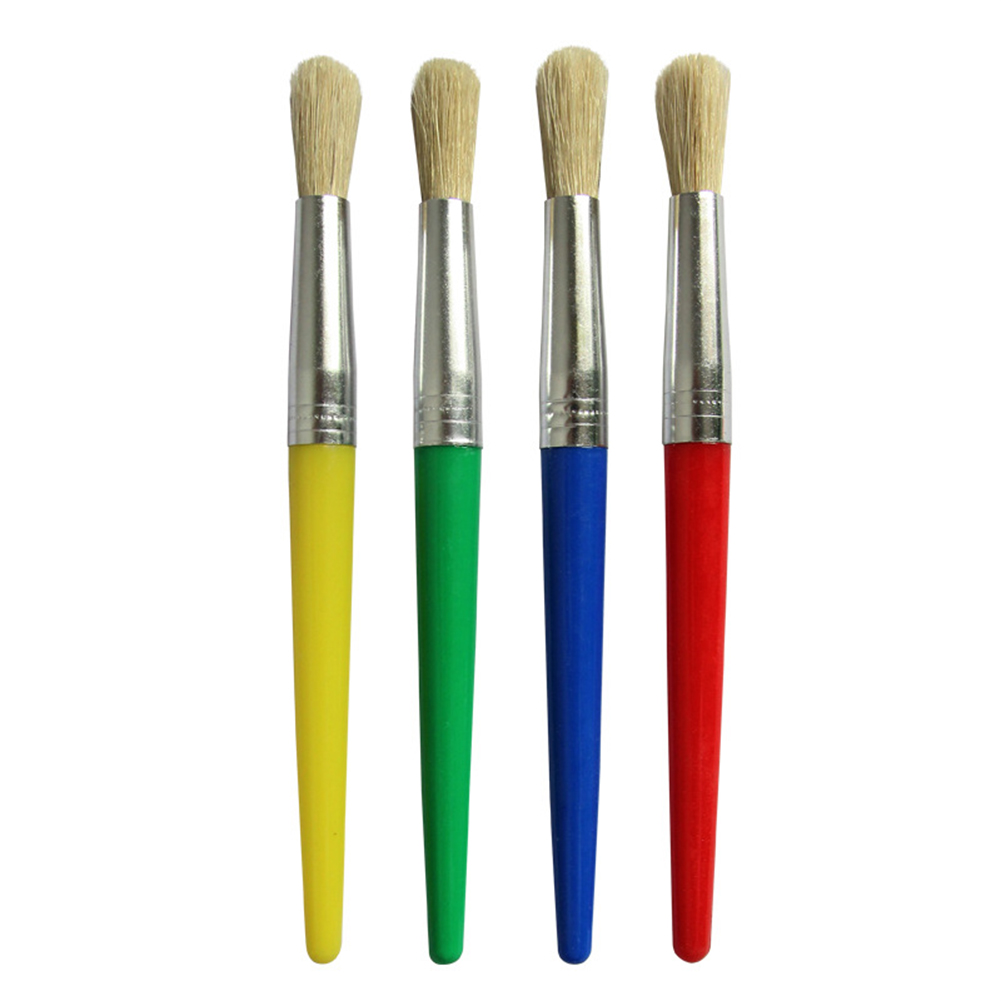 New 4 Pc Paint Bruhe et Round Pointed ip Paintbruhe britle Hair Artit oil painting bruh Model:4 round peak regular color). 