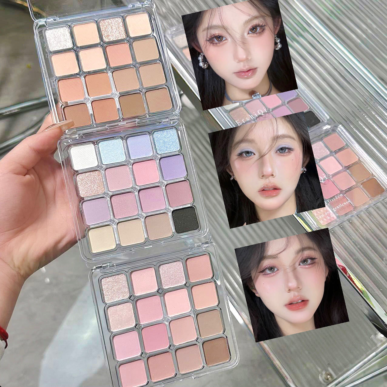 Little Red Book, ErshiiQi, Little Emo 16-color eyeshadow palette, matte pearlescent, fine shimmer, low saturation, earth tones