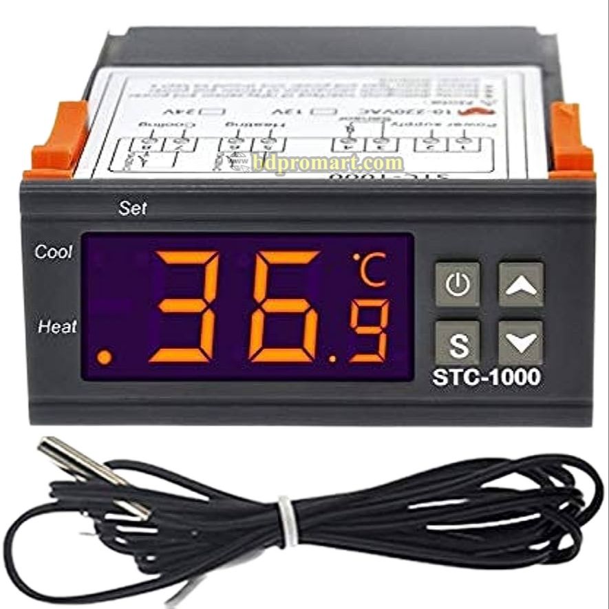 220V STC-1000 Digital LCD Temperature Controller Sensor for Poultry Farm Aquarium Hatching Seafood machine electronic Thermostat Control. 