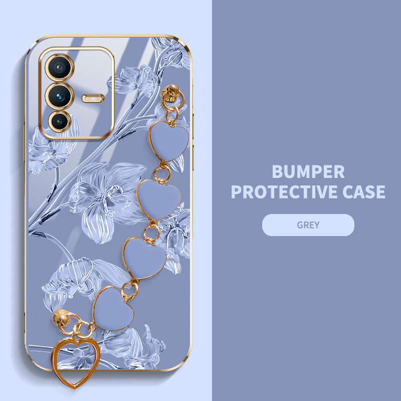 Love Bracelet case for Vivo V27 Back Cover Bauhinia Flower Case Vivo V27 V25 IQOO Z6 V23 S12 Pro V27E S12 V23 5G S10E V23E