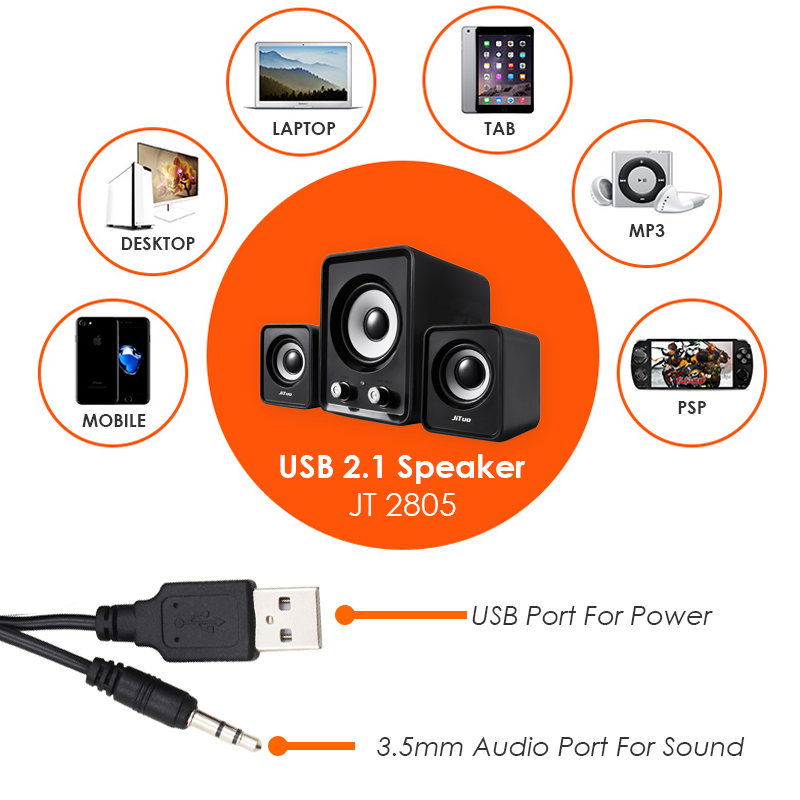 USB Speaker JiTuo JT-2805 Mini Speaker For PC Laptop look like kisonli u-2400 Computer Sound Box. 
