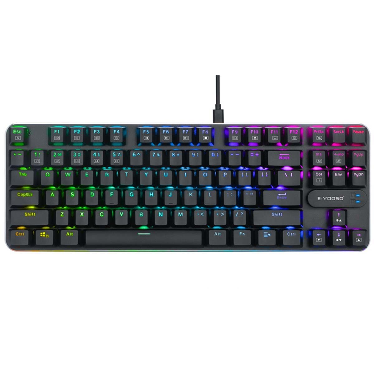 Electronic components 6 mechanical 87 key RGB USB gaming keyboard
