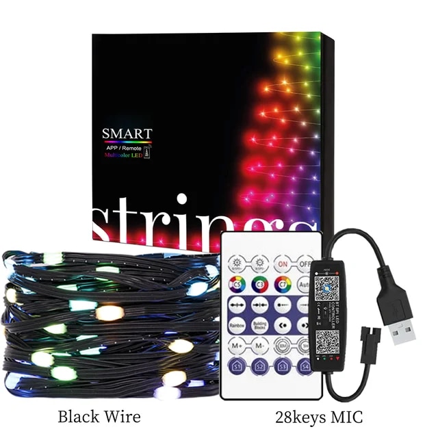WS2812B RGBIC LED String 5M-20M Party Christmas Lights Dream Color WS2812 Addressable Individually String Outdoor Waterproof 5V. 