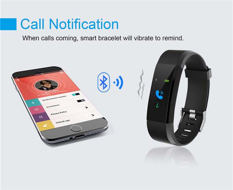 Hot Sale ID115 plus smart bracelet bluetooth smart sleep wristband bracelet 2018 Health Heart Rate Monitoring
