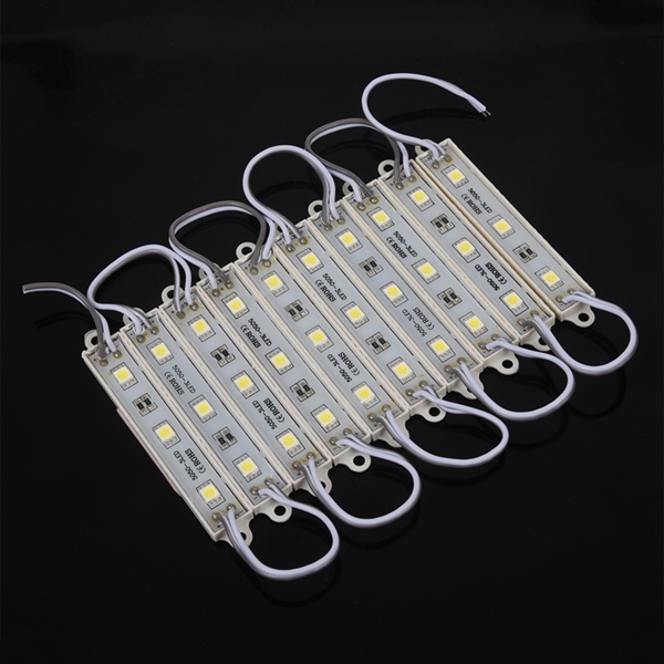 1*10pcs 5050 SMD 3 LED Module LED Strip String Light Waterproof DC 12V Cool White. 