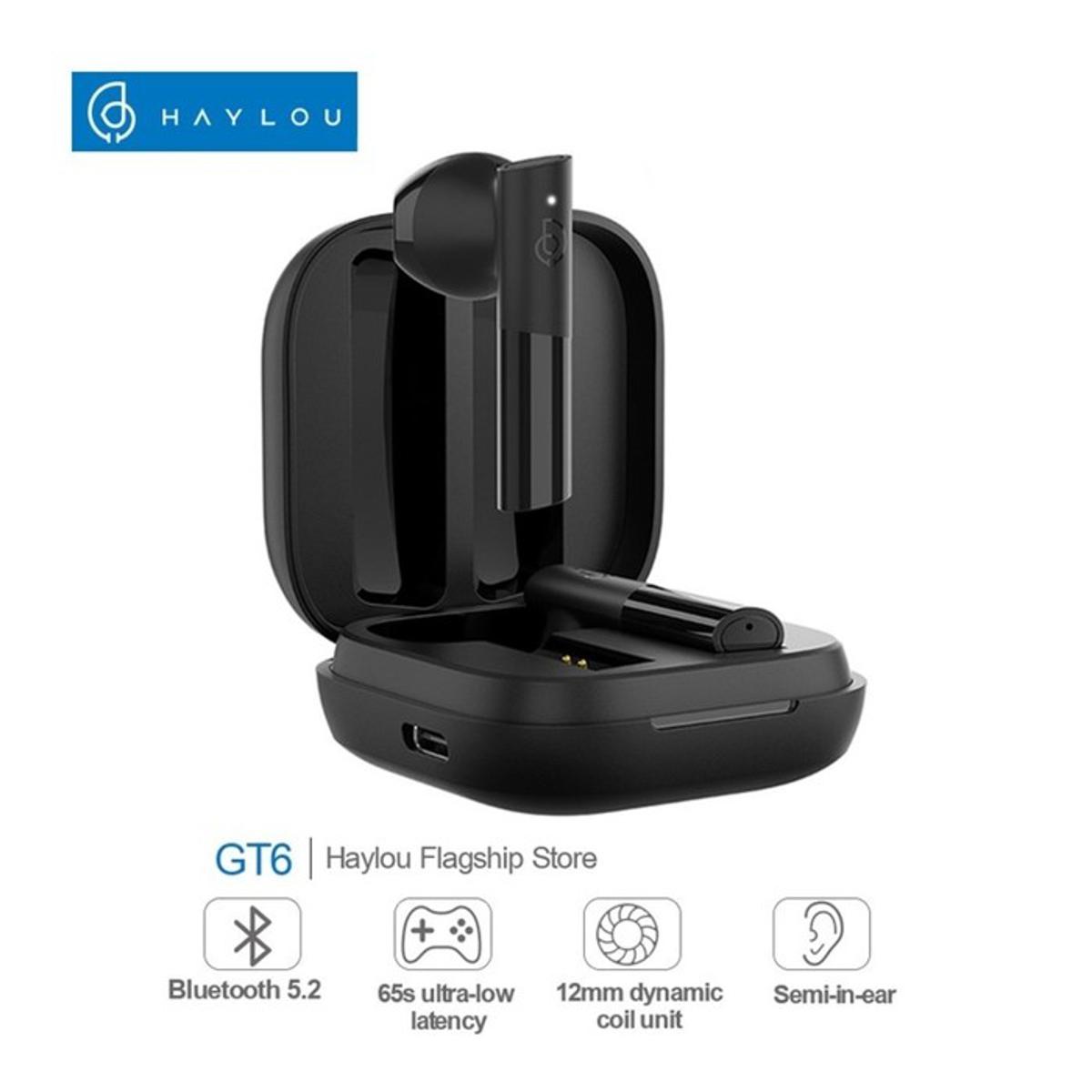 Haylou GT6 True Wireless Earbuds Excellent Performance and Sound Quality Bluetooth 5.2, Semi in-ear, 65ms Low Latency 12mm Dynamic Driver