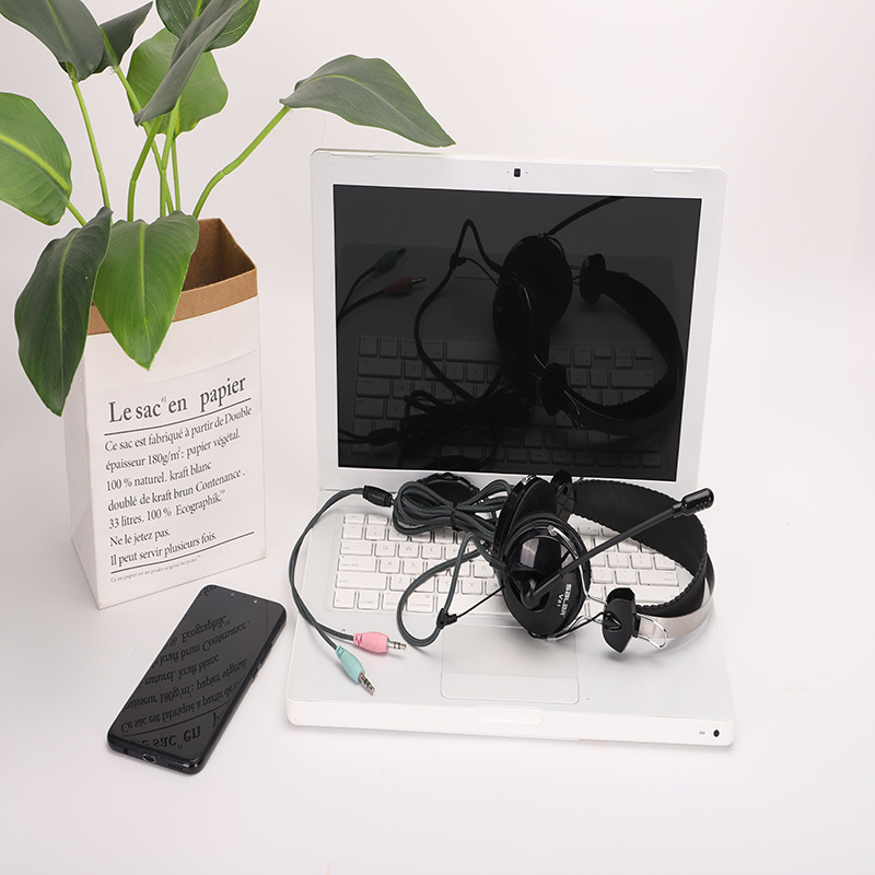 Sound V81 head-mounted computer office conference headset steel head beam rotating microphone voice is clear