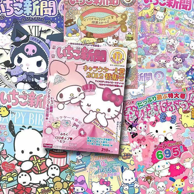 Kawaii Sanrio Poster Pretty Cartoon Anime Hello Kitty My Melody Cinnamoroll Kuromi Creative News Monthly Y2K Girls Room Decor. 