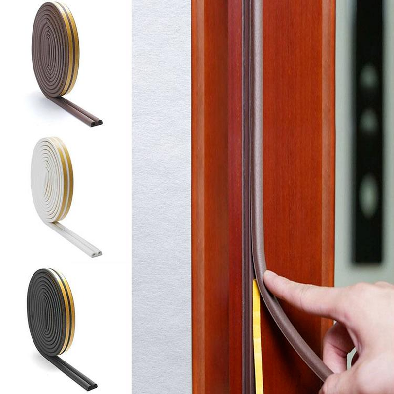 6m Door Window Seal Strip Self-Adhesive Type-I Doors Window Gasket Soundproof Rubber Foam Weatherstrip Sealed Collision Strip